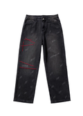 AtomicLook® Red Stripe Baggy Jeans
