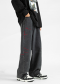 AtomicLook® Red Stripe Baggy Jeans