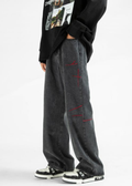 AtomicLook® Red Stripe Baggy Jeans