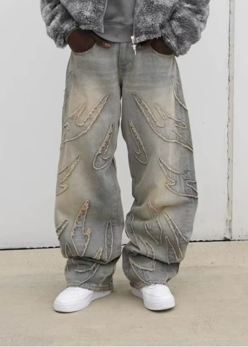 AtomicLook® Fire Baggy Jeans