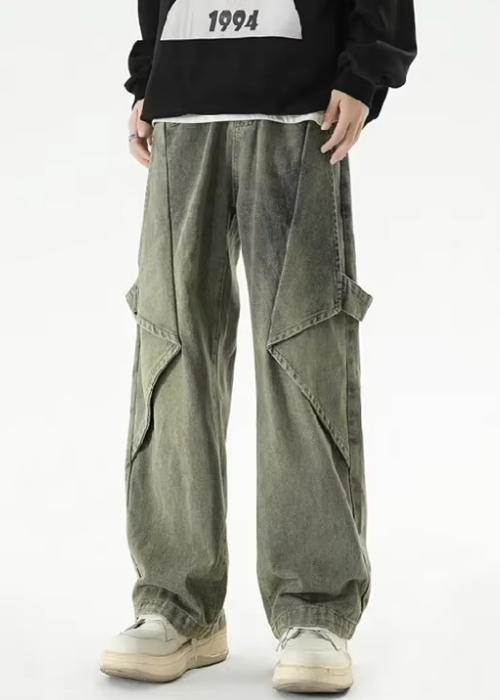 AtomicLook® Washed Khaki Baggy Jeans