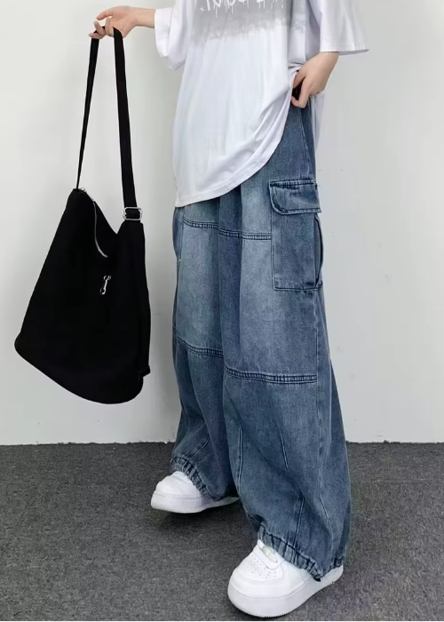 AtomicLook® Oversize Baggy-Pocket Jeans