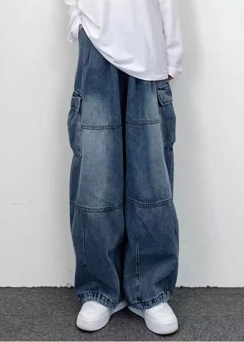 AtomicLook® Oversize Baggy-Pocket Jeans