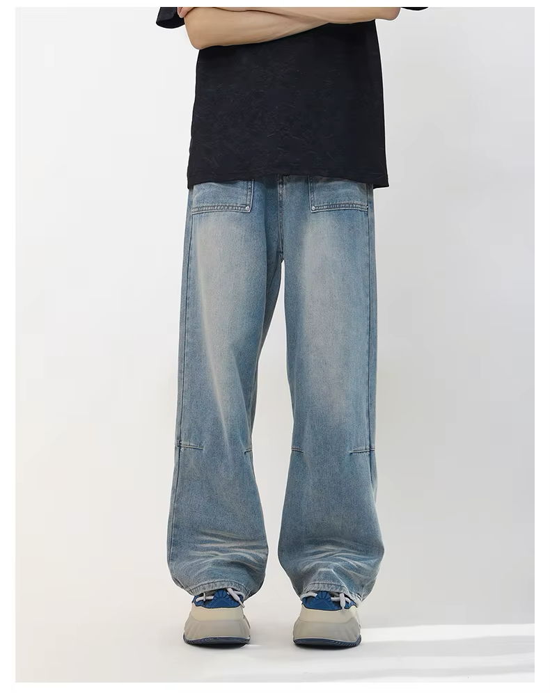 AtomicLook® Ironed Effect Baggy Jeans